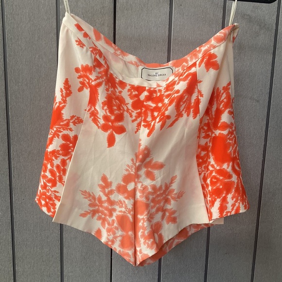 BY MALENE BIRGER orange and white silk shorts size 36 - Picture 7 of 13